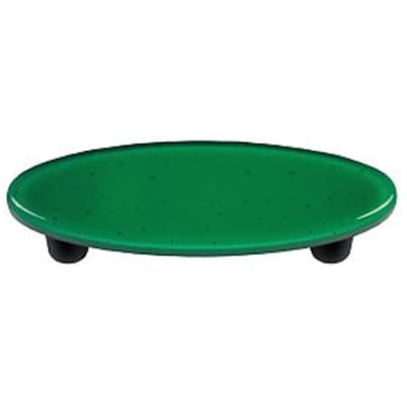 Palacedesigns Emerald Green Oval Glass Cabinet Pull - Black Post PA949734